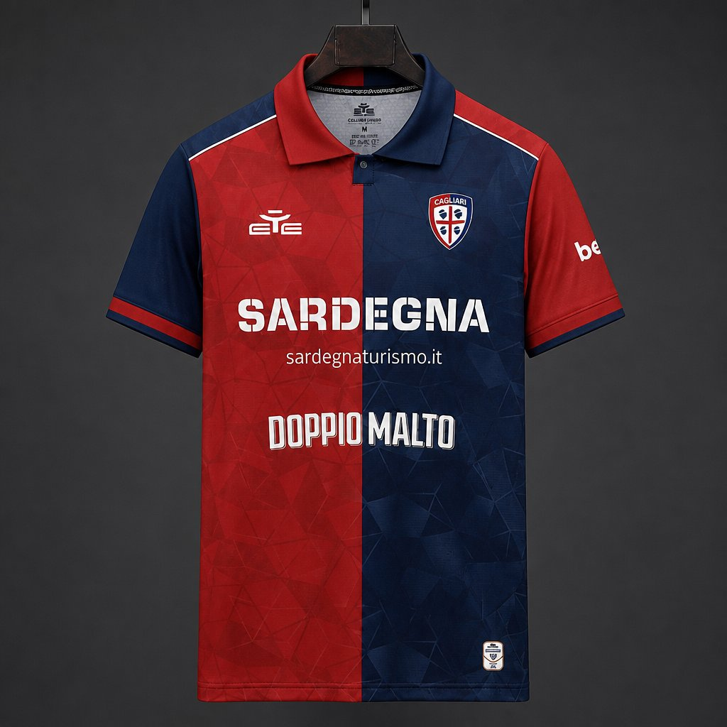 Maglia Cagliari Home 26/27 Uomo Rosso e Blu Navy | Maglia da Calcio
