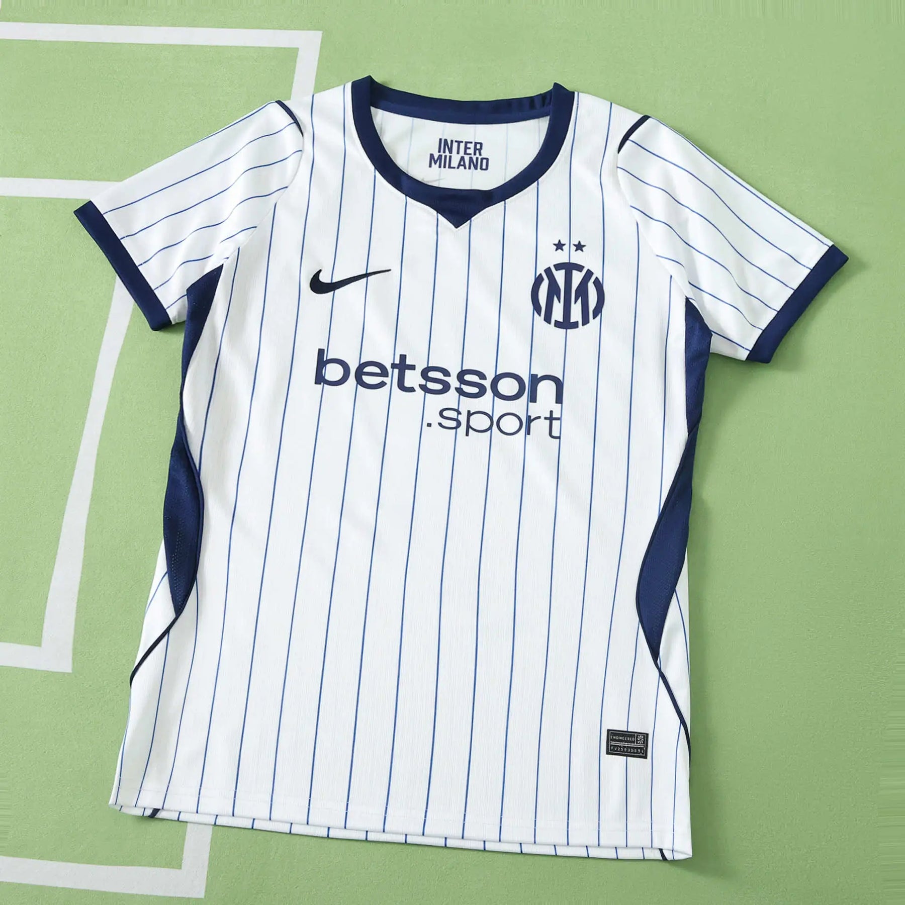 Maglia Inter Milan Away 26/27 Donna Bianco con righe blu navy | Maglia da Calcio