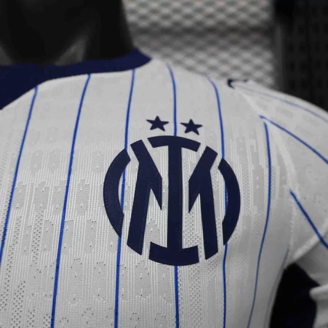 Maglia Inter Milan Away 26/27 Player Uomo Bianco con righe blu navy | Maglia da Calcio
