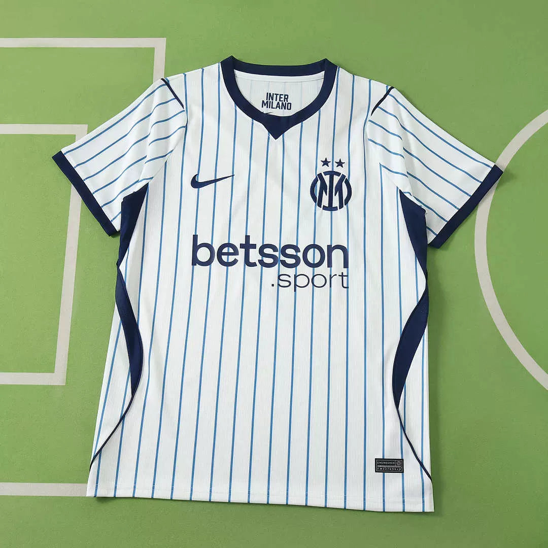Maglia Inter Milan Away 26/27 Uomo Bianco con righe blu navy | Maglia da Calcio