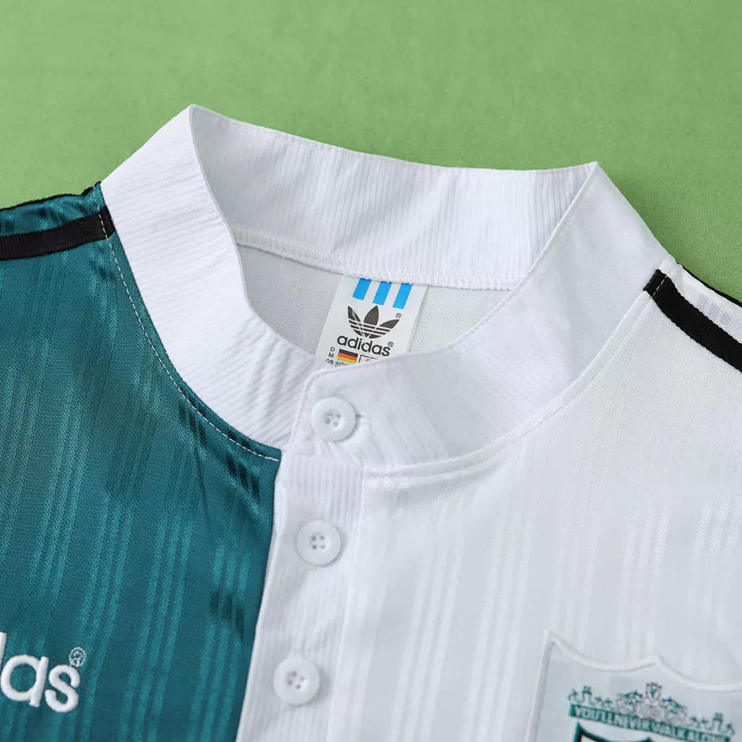 Maglia Liverpool Away 95/96 Retro Uomo Bianco e Verde Acqua | Maglia da Calcio