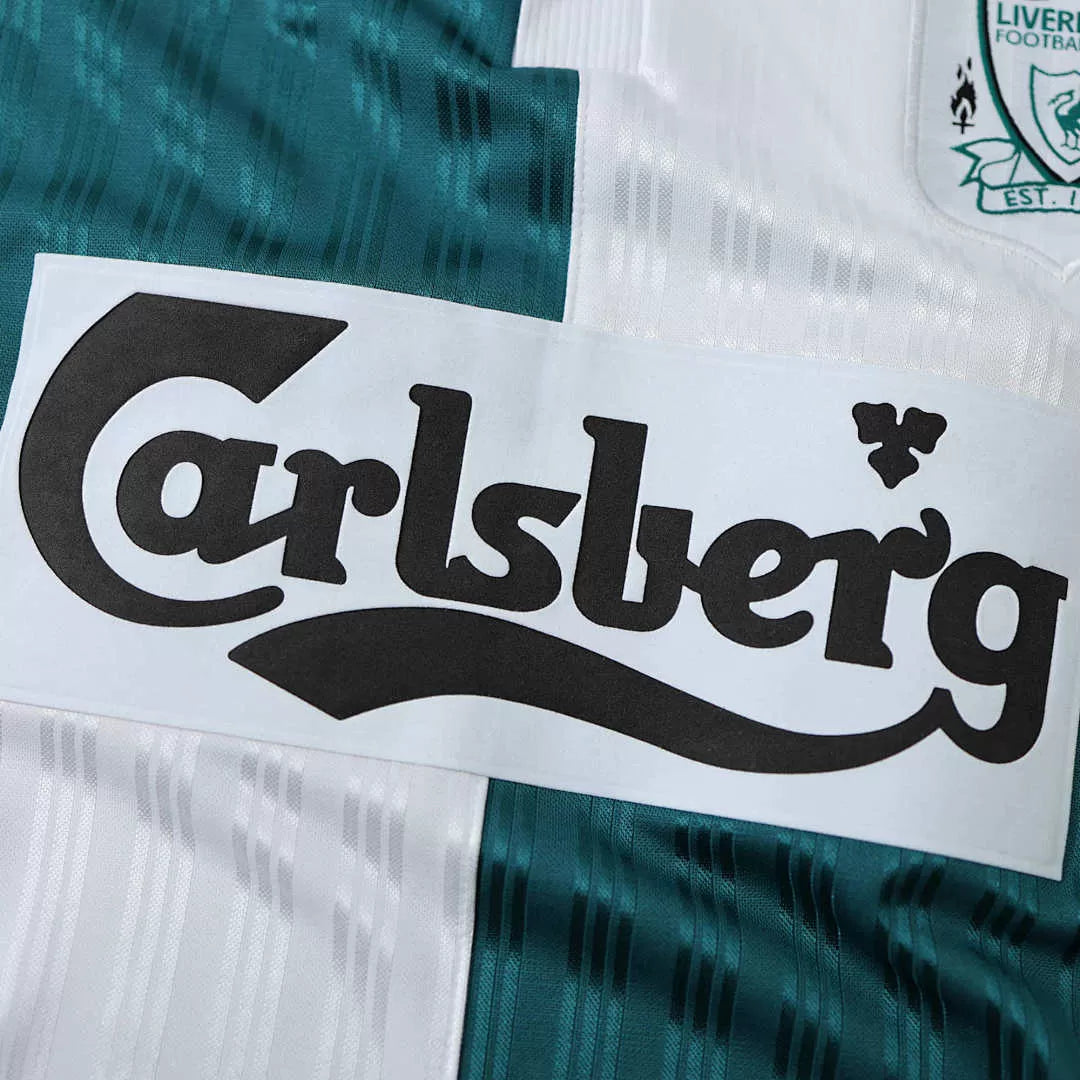 Maglia Liverpool Away 95/96 Retro Uomo Bianco e Verde Acqua | Maglia da Calcio