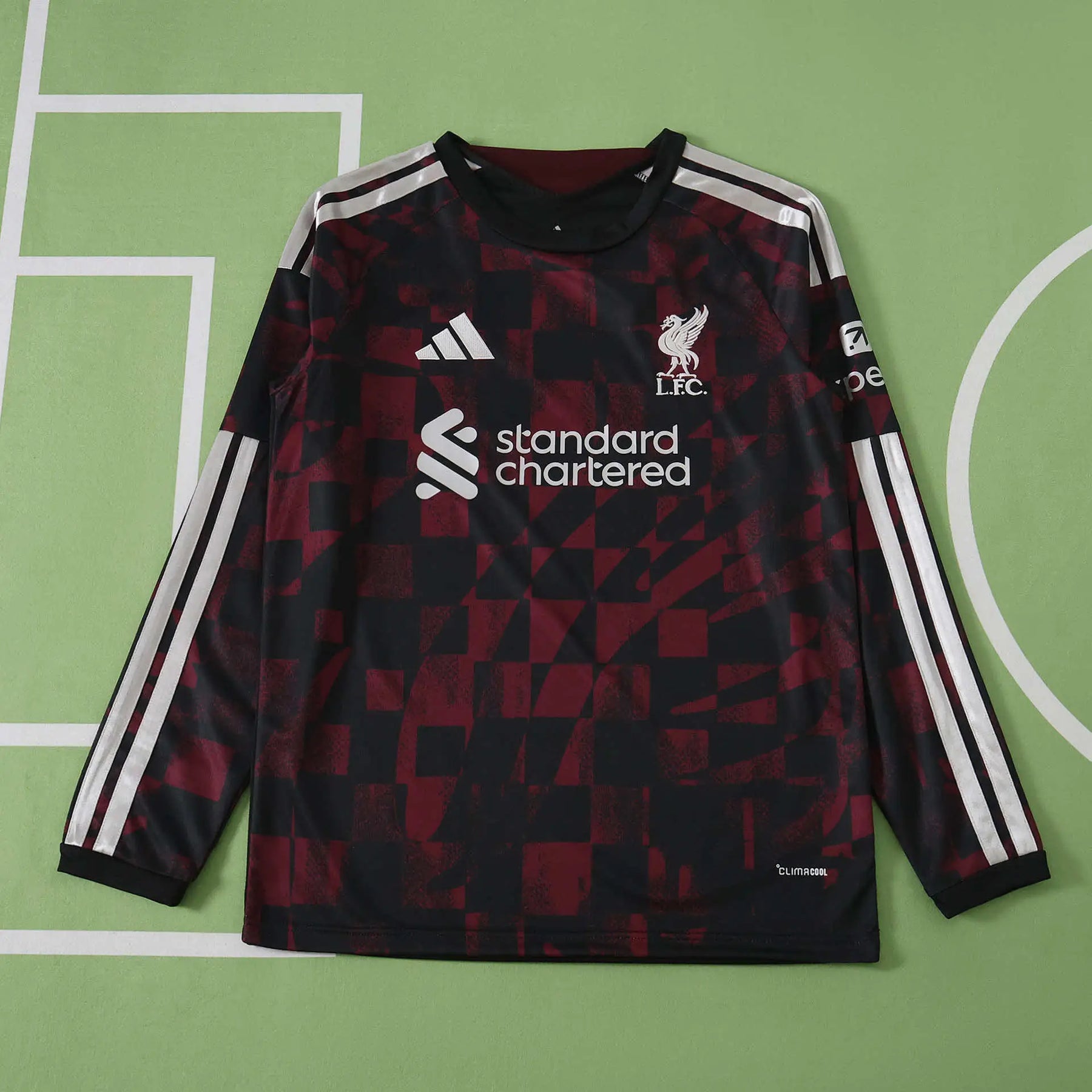 Maglia Liverpool Third 26/27 Manica Lunga Uomo Nero con pattern rosso | Maglia da Calcio