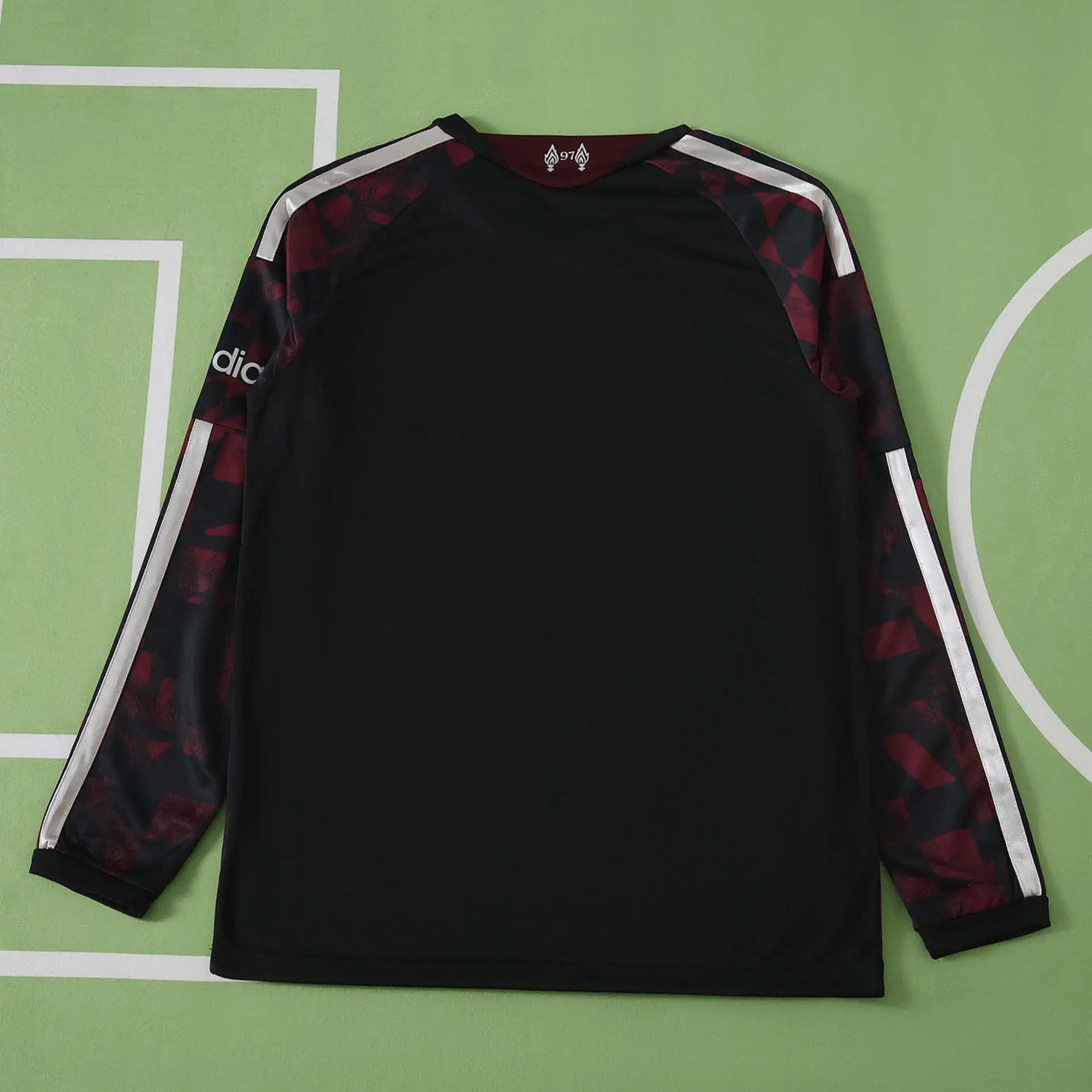 Maglia Liverpool Third 26/27 Manica Lunga Uomo Nero con pattern rosso | Maglia da Calcio