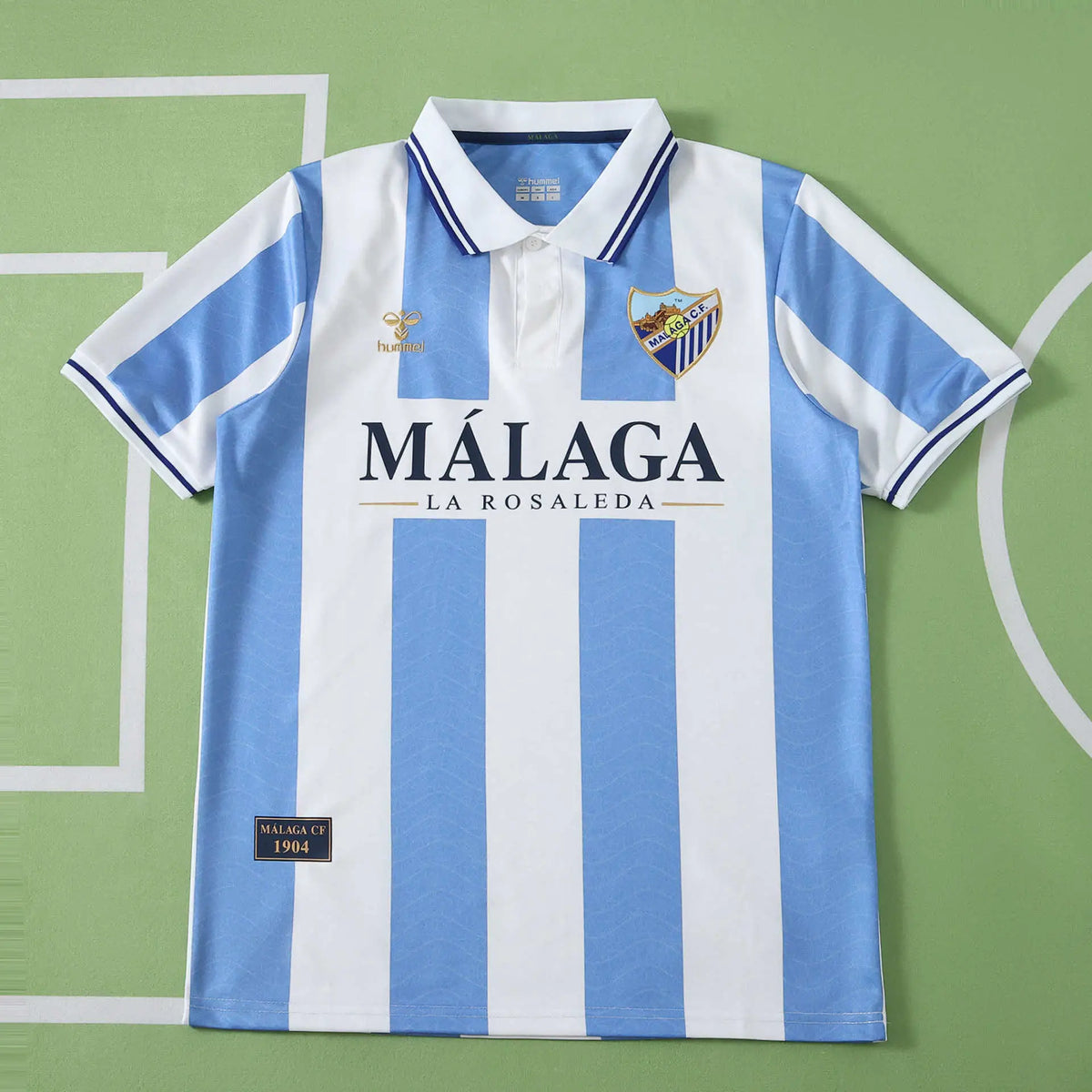Maglia Málaga Street Style 26/27 Uomo Azzurro e Bianco a righe verticali | Maglia da Calcio