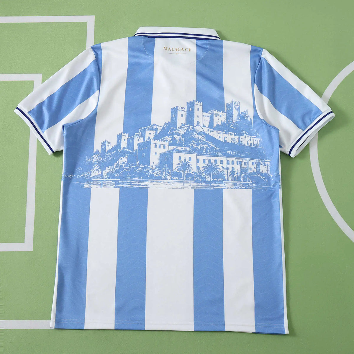 Maglia Málaga Street Style 26/27 Uomo Azzurro e Bianco a righe verticali | Maglia da Calcio
