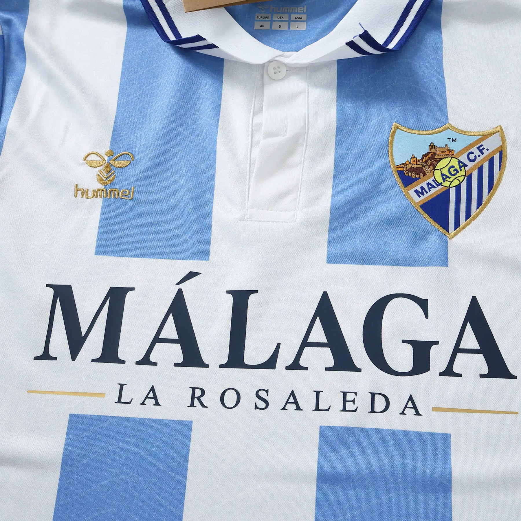 Maglia Málaga Street Style 26/27 Uomo Azzurro e Bianco a righe verticali | Maglia da Calcio