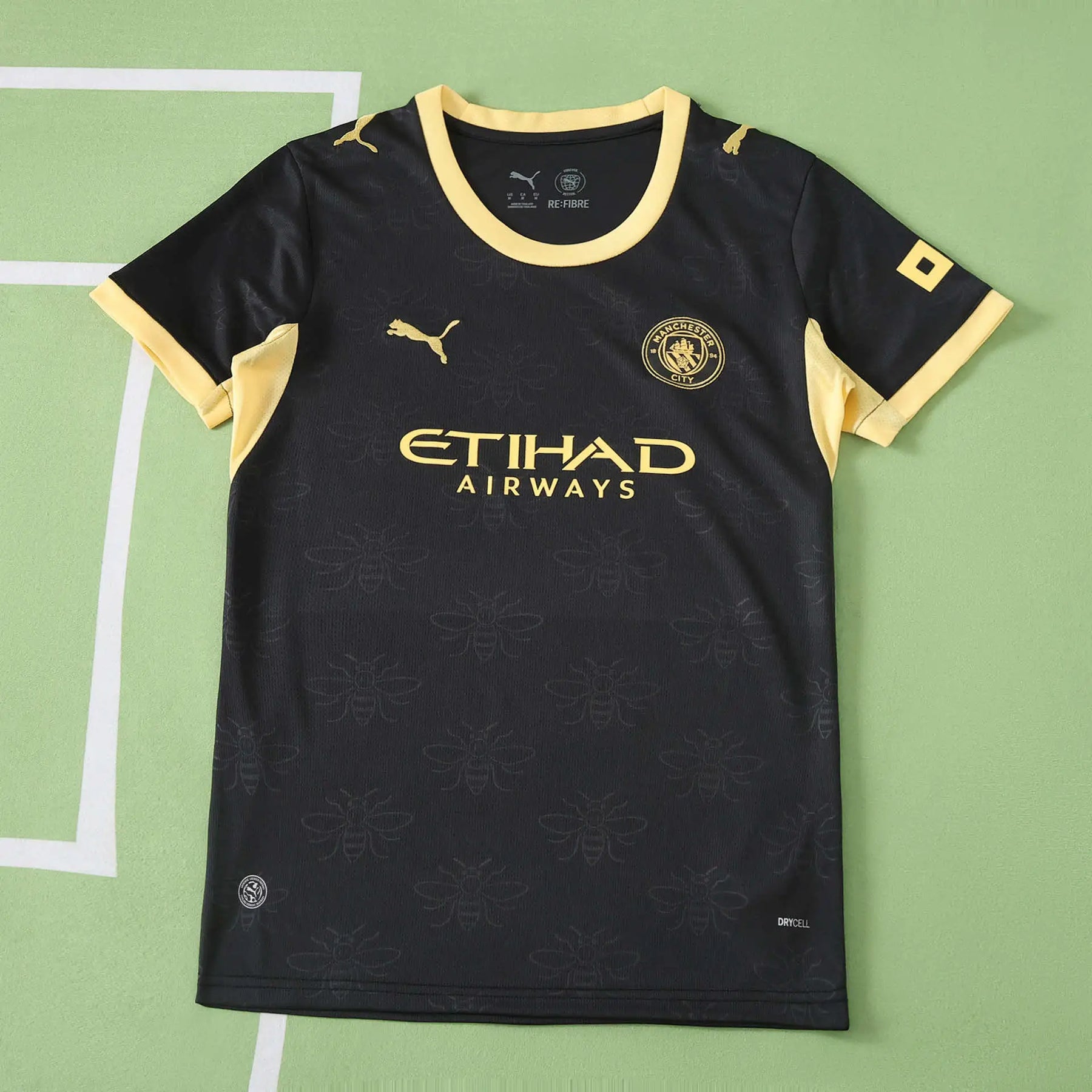 Maglia Manchester City Away 26/27 Donna Nero con dettagli oro | Maglia da Calcio
