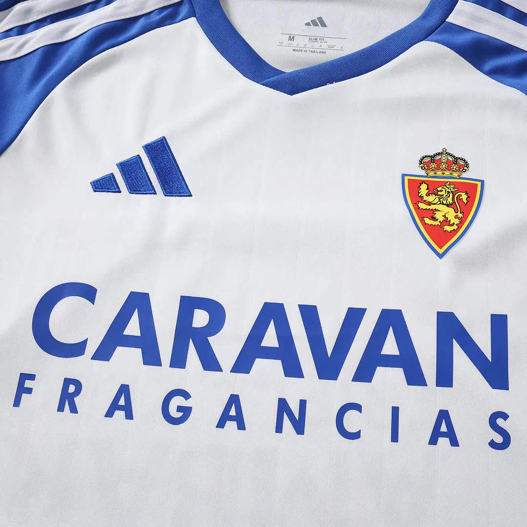 Maglia Real Zaragoza Home 26/27 Uomo Bianco e Blu | Maglia da Calcio