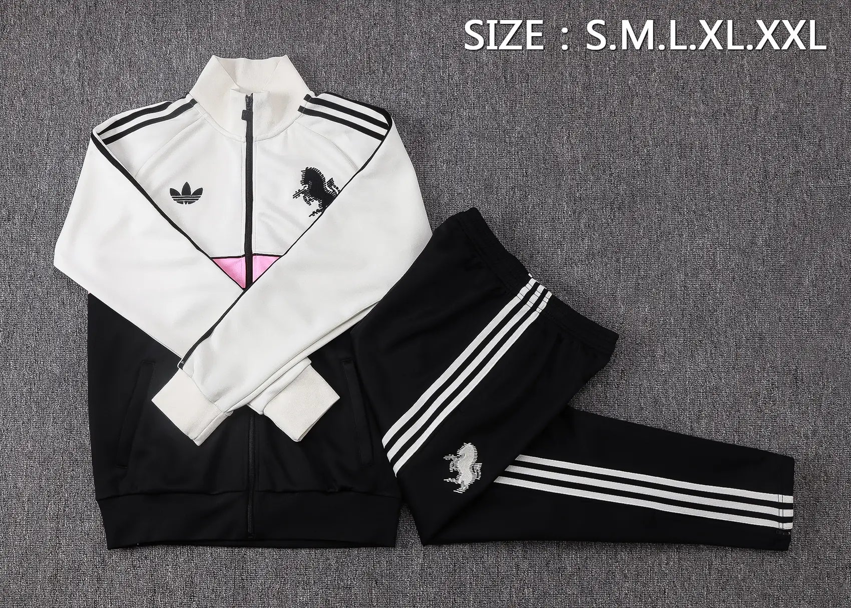 Tuta Full-zip 26/27 Uomo Bianco/Nero/Rosa | Tuta da Calcio