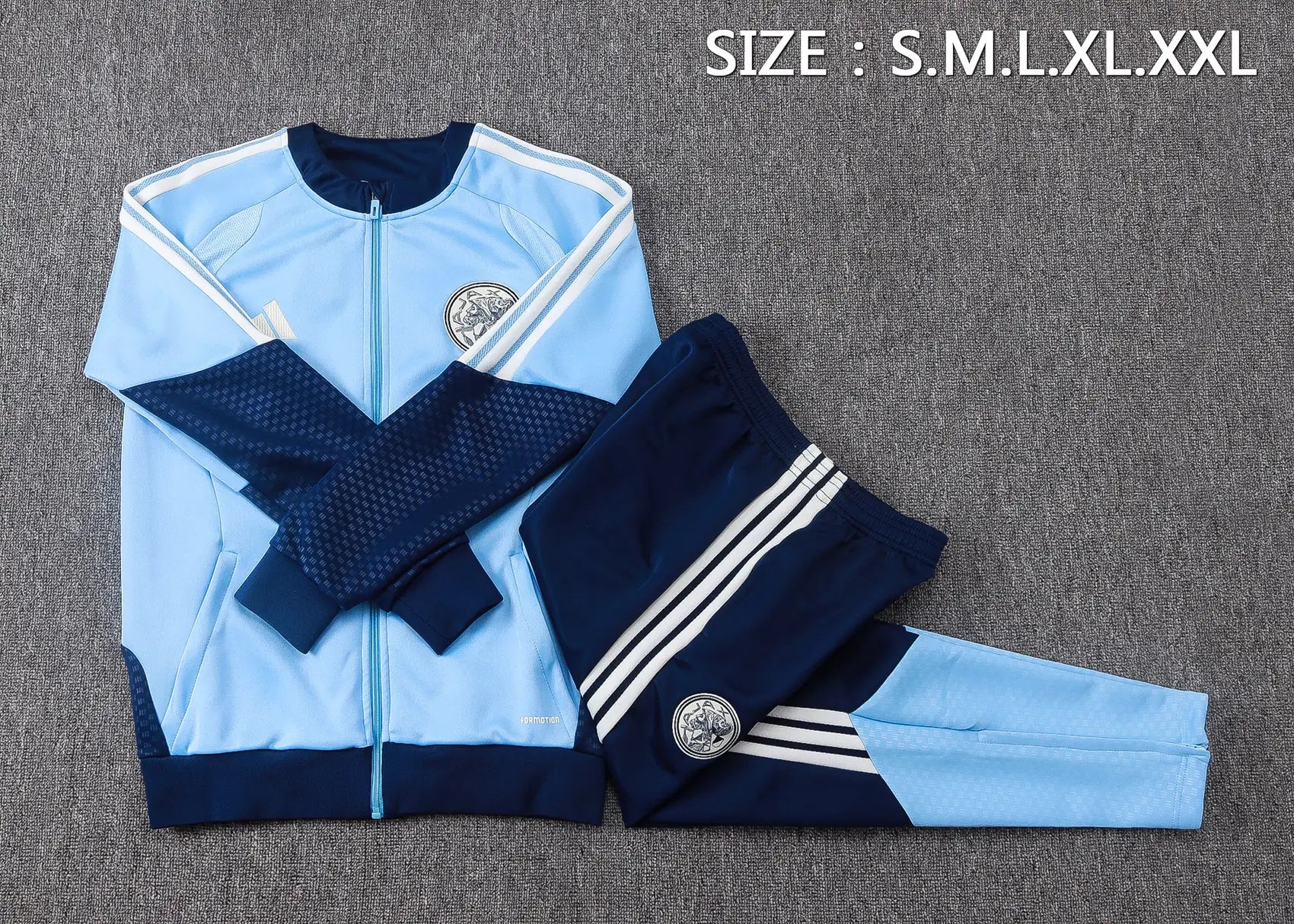Tuta Full-zip Ajax 26/27 Uomo Azzurro e Blu Navy | Tuta da Calcio