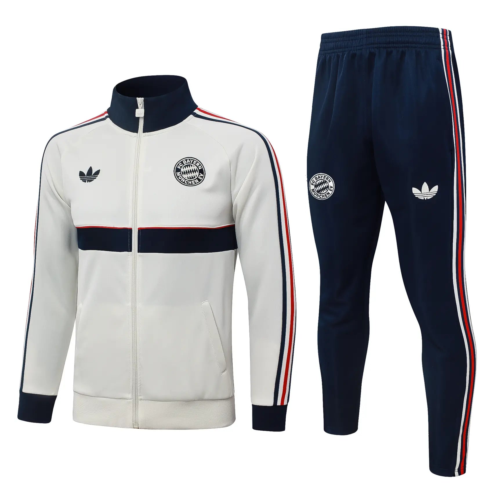 Tuta Full-zip Bayern Munich 26/27 Uomo Bianco e Blu Navy | Tuta da Calcio