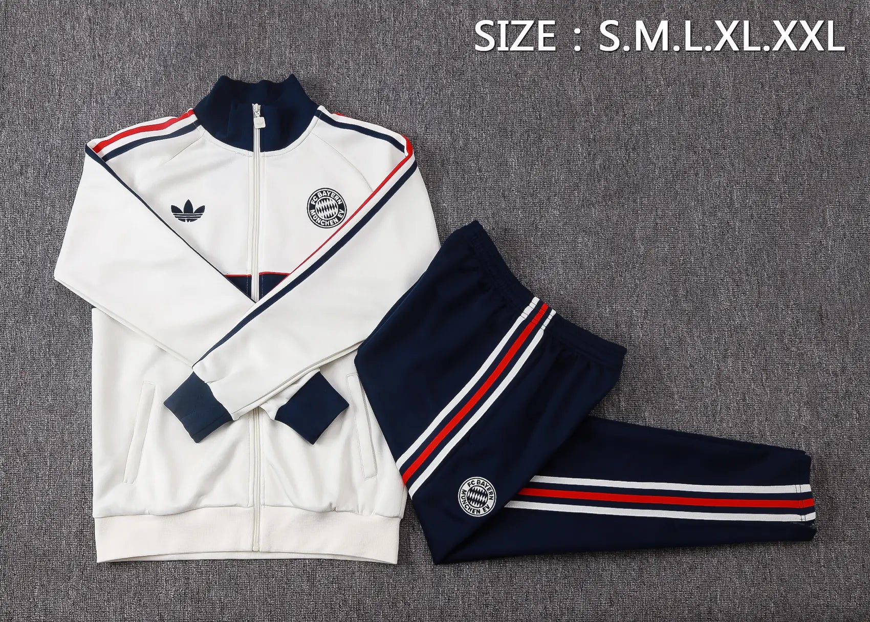 Tuta Full-zip Bayern Munich 26/27 Uomo Bianco e Blu Navy | Tuta da Calcio