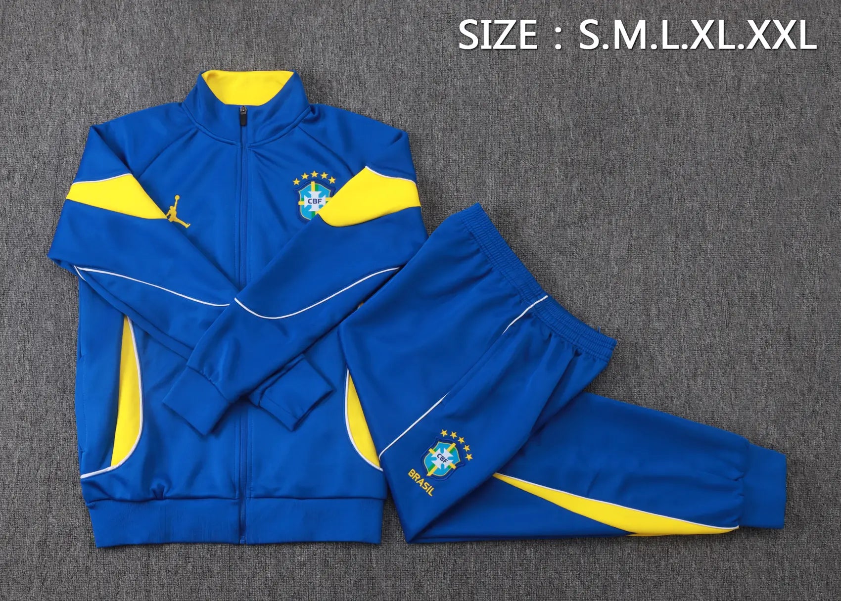 Tuta Full-zip Brasile 26/27 Uomo Blu Reale con inserti Gialli | Tuta da Calcio