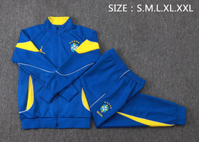 Tuta Full-zip Brasile 26/27 Uomo Blu Reale con inserti Gialli | Tuta da Calcio