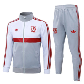 Tuta Full-zip Liverpool 26/27 Uomo Bianco e Grigio | Tuta da Calcio