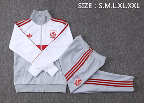 Tuta Full-zip Liverpool 26/27 Uomo Bianco e Grigio | Tuta da Calcio
