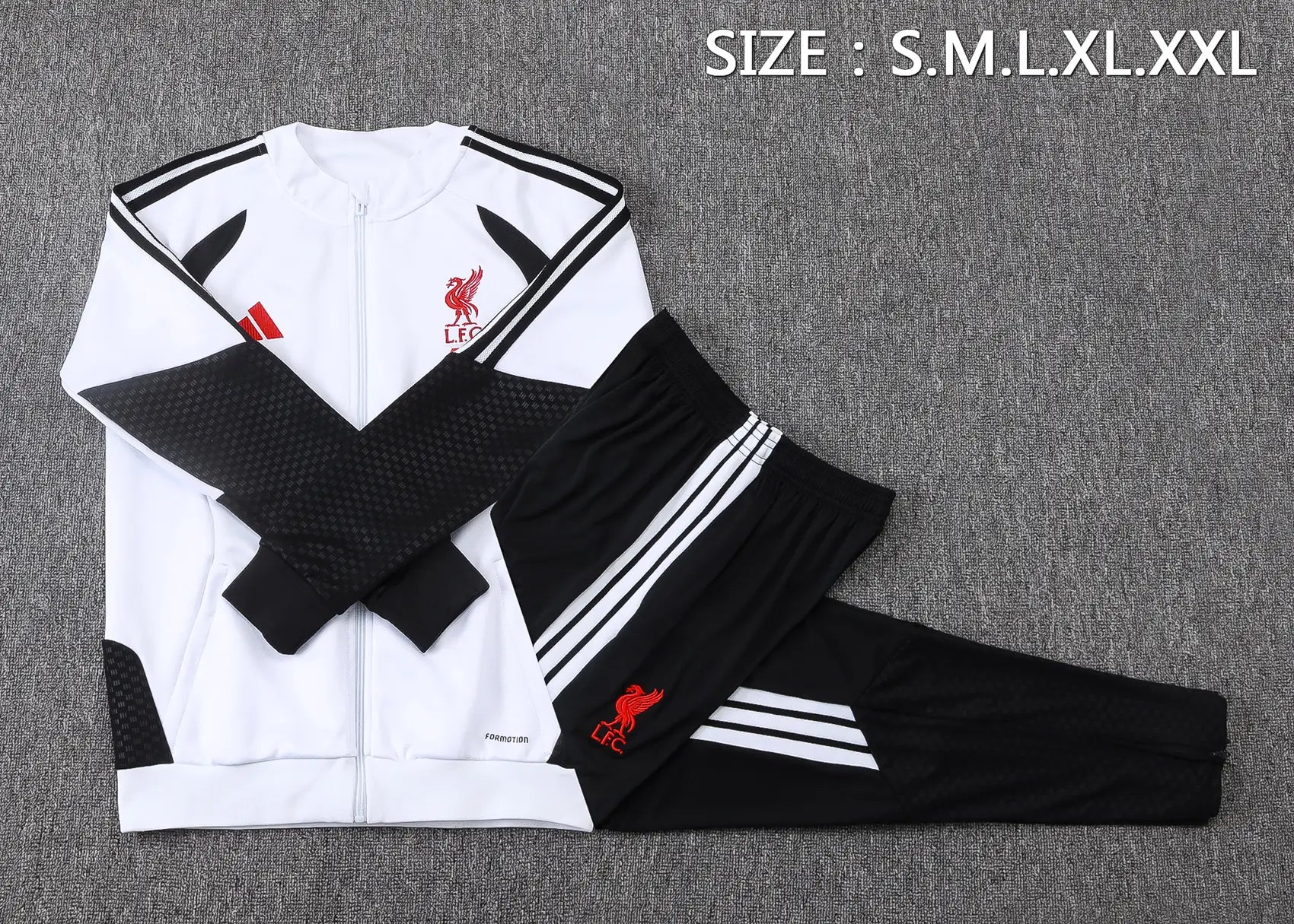 Tuta Full-zip Liverpool 26/27 Uomo Bianco e Nero | Tuta da Calcio