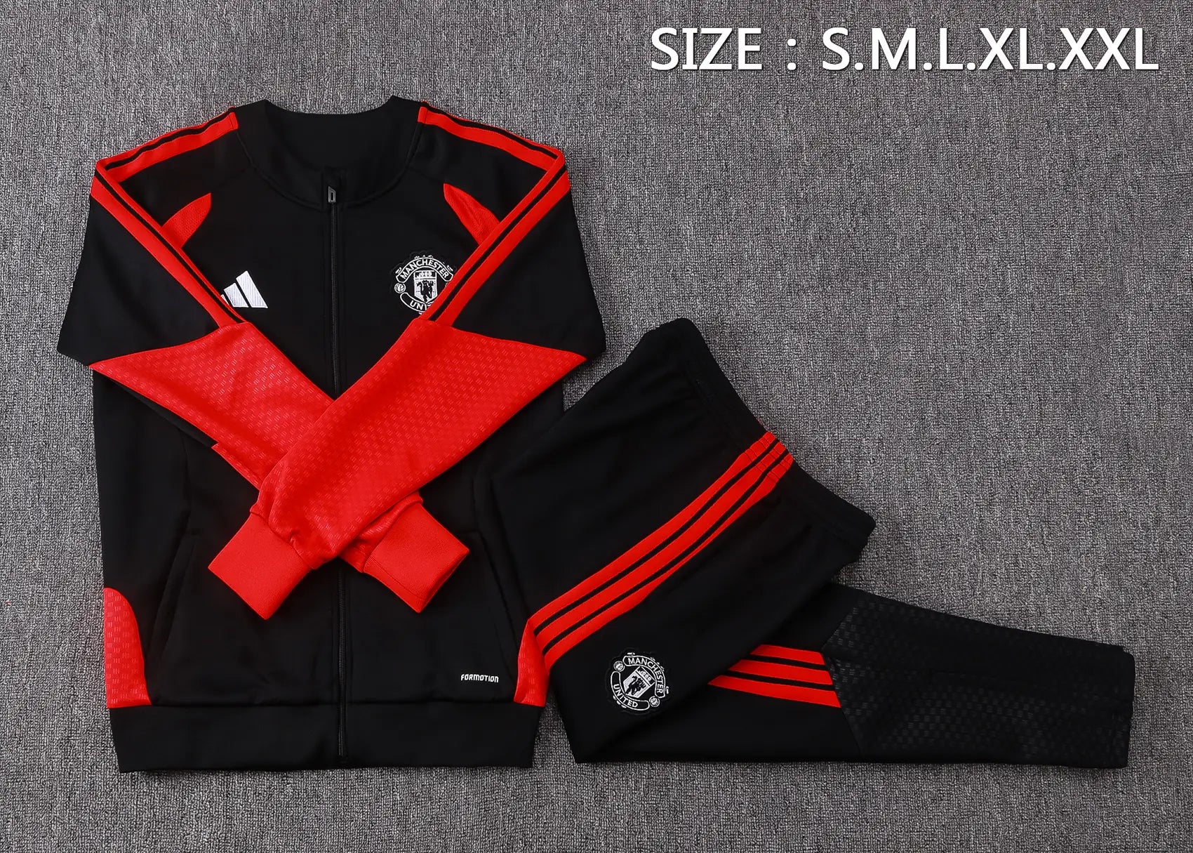 Tuta Full-zip Manchester United 26/27 Uomo Nero/Rosso | Tuta da Calcio