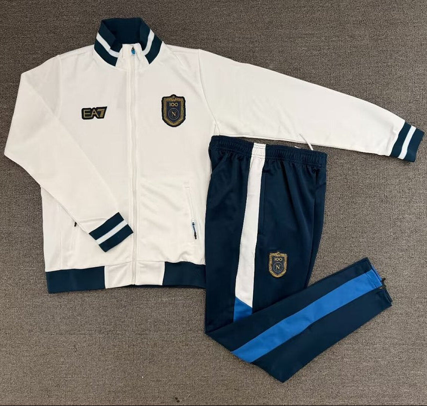 Tuta Full-zip Napoli 26/27 Uomo Bianco e Blu Navy | Tuta da Calcio