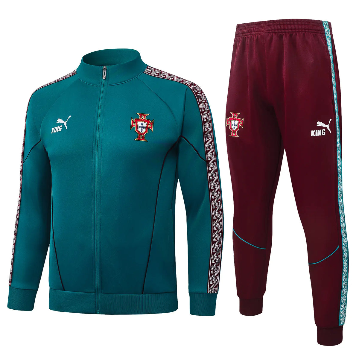 Tuta Full-zip Portogallo 26/27 Uomo Turchese e Bordeaux | Tuta da Calcio