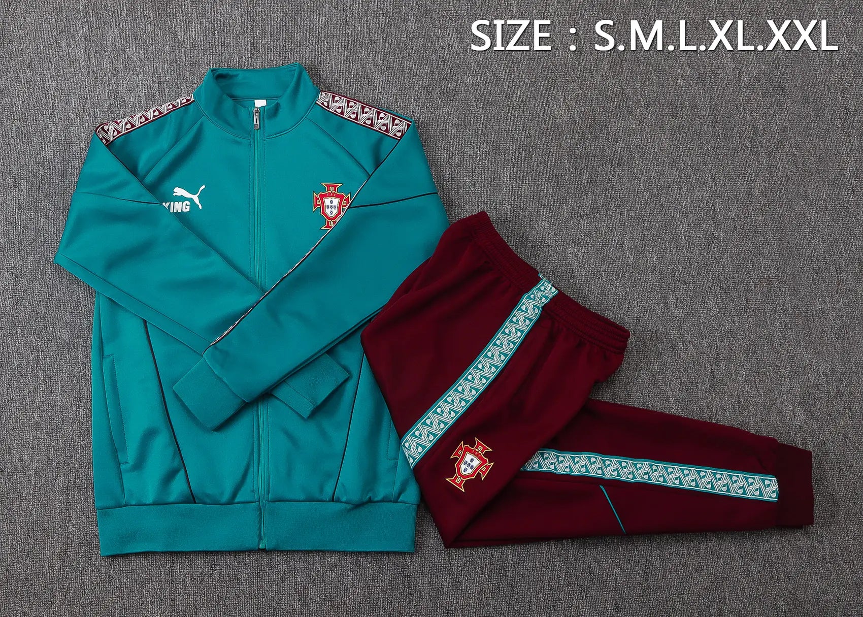 Tuta Full-zip Portogallo 26/27 Uomo Turchese e Bordeaux | Tuta da Calcio