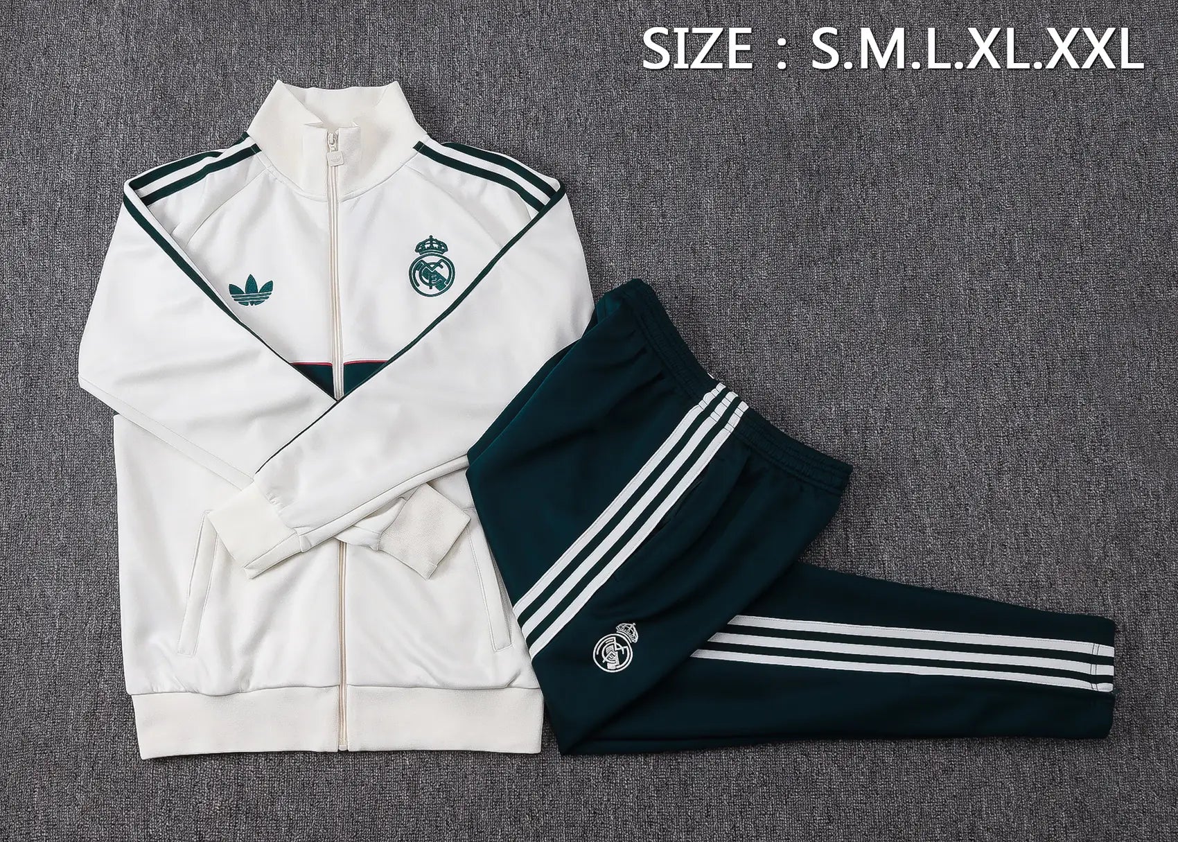 Tuta Full-zip Real Madrid 26/27 Nero Uomo Bianco e Verde | Tuta da Calcio