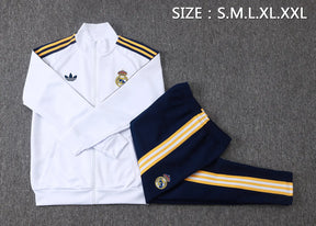 Tuta Full-zip Real Madrid 26/27 Uomo Bianco e Blu Navy | Tuta da Calcio