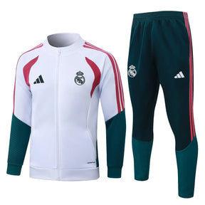 Tuta Full-zip Real Madrid 26/27 Uomo Bianco e Verde Petrolio | Tuta da Calcio