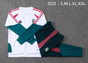 Tuta Full-zip Real Madrid 26/27 Uomo Bianco e Verde Petrolio | Tuta da Calcio