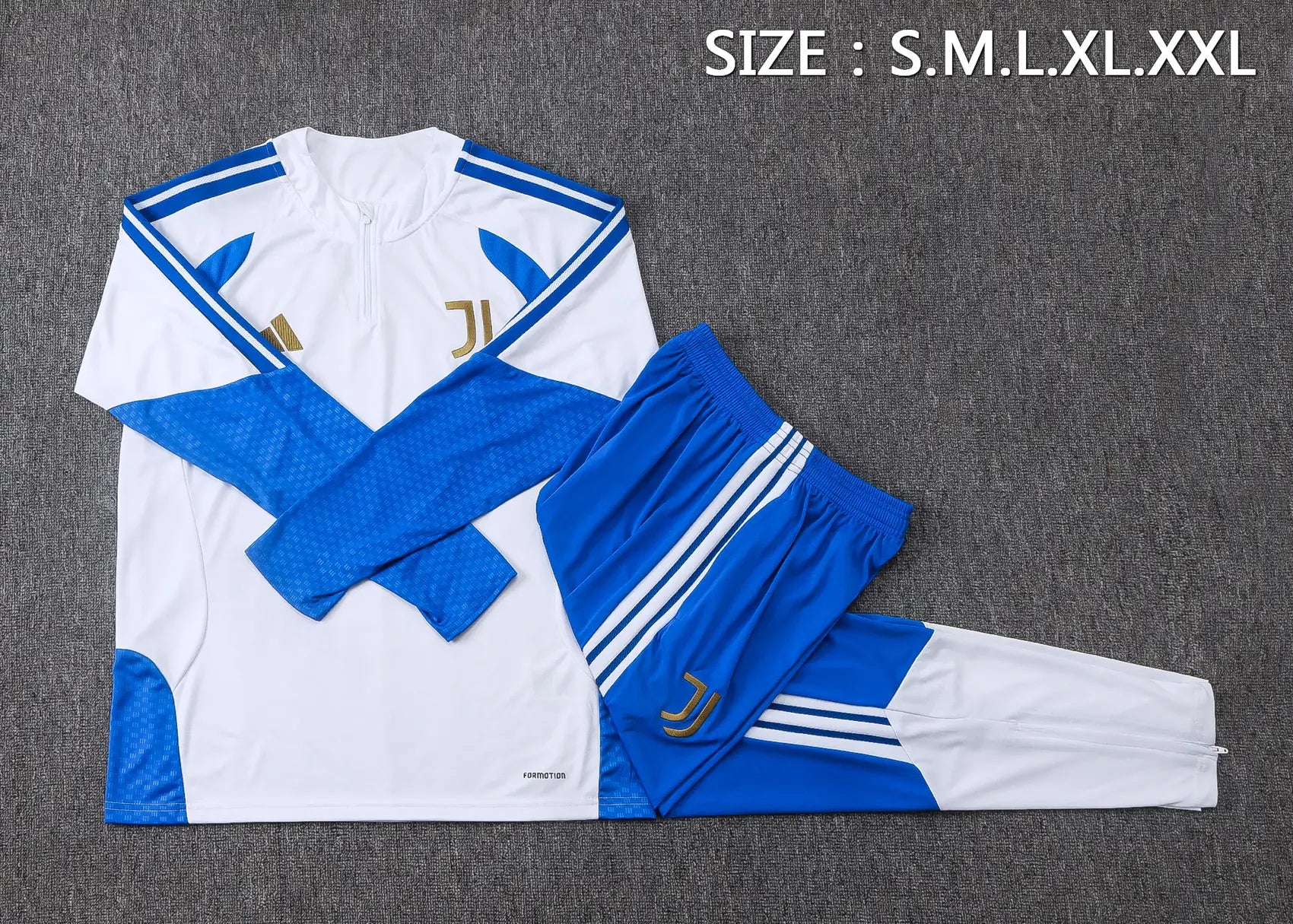 Tuta Half-zip 26/27 Uomo Bianco e Blu | Tuta da Calcio
