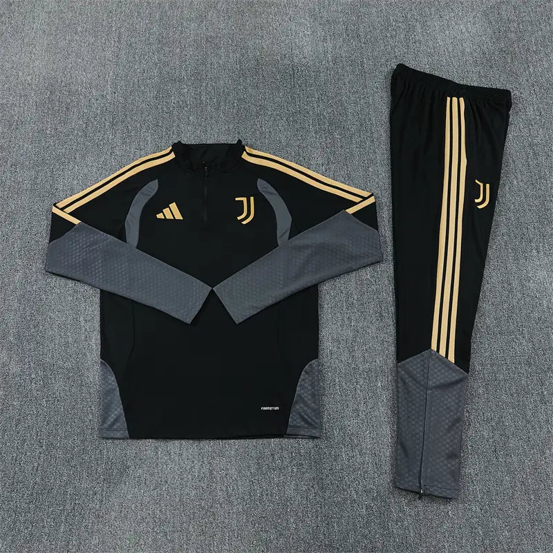 Tuta Half-zip 26/27 Uomo Nero con dettagli oro e grigio | Tuta da Calcio