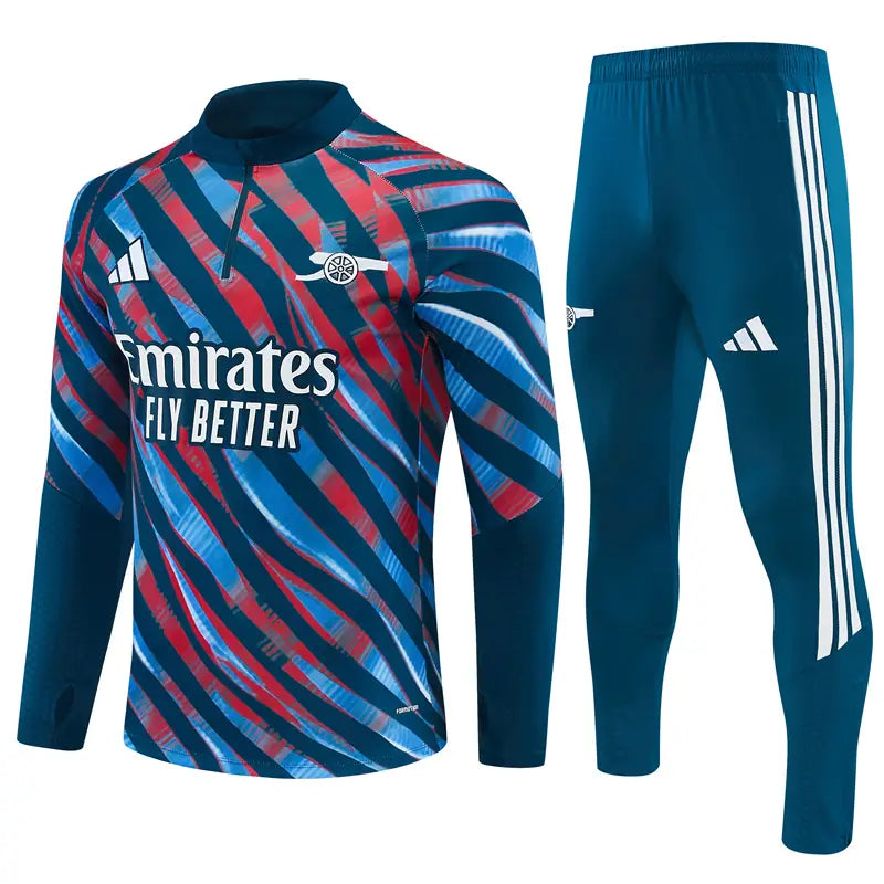 Tuta Half-zip Arsenal 26/27 Uomo Blu Navy con dettagli Rosso e Azzurro | Tuta da Calcio