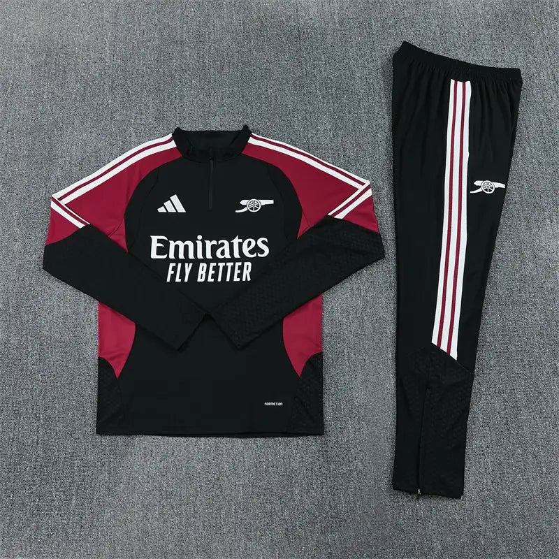 Tuta Half-zip Arsenal 26/27 Uomo Nero e Bordeaux | Tuta da Calcio