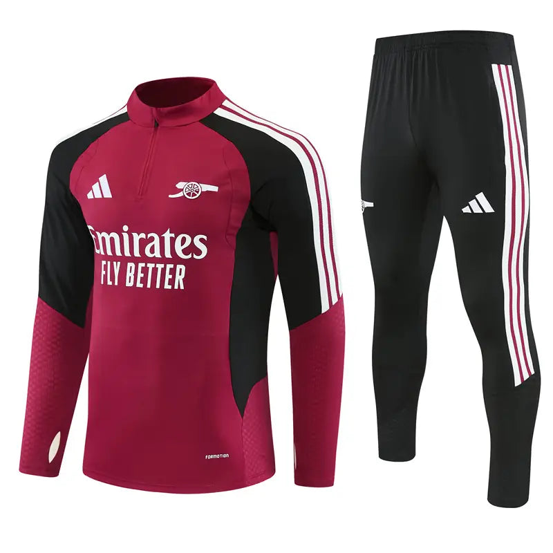 Tuta Half-zip Arsenal 26/27 Uomo Rosso Bordeaux e Nero | Tuta da Calcio