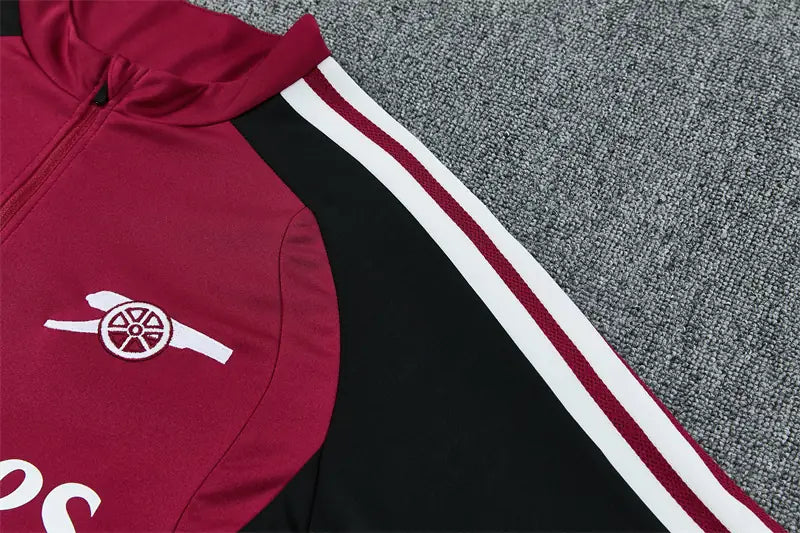 Tuta Half-zip Arsenal 26/27 Uomo Rosso Bordeaux e Nero | Tuta da Calcio