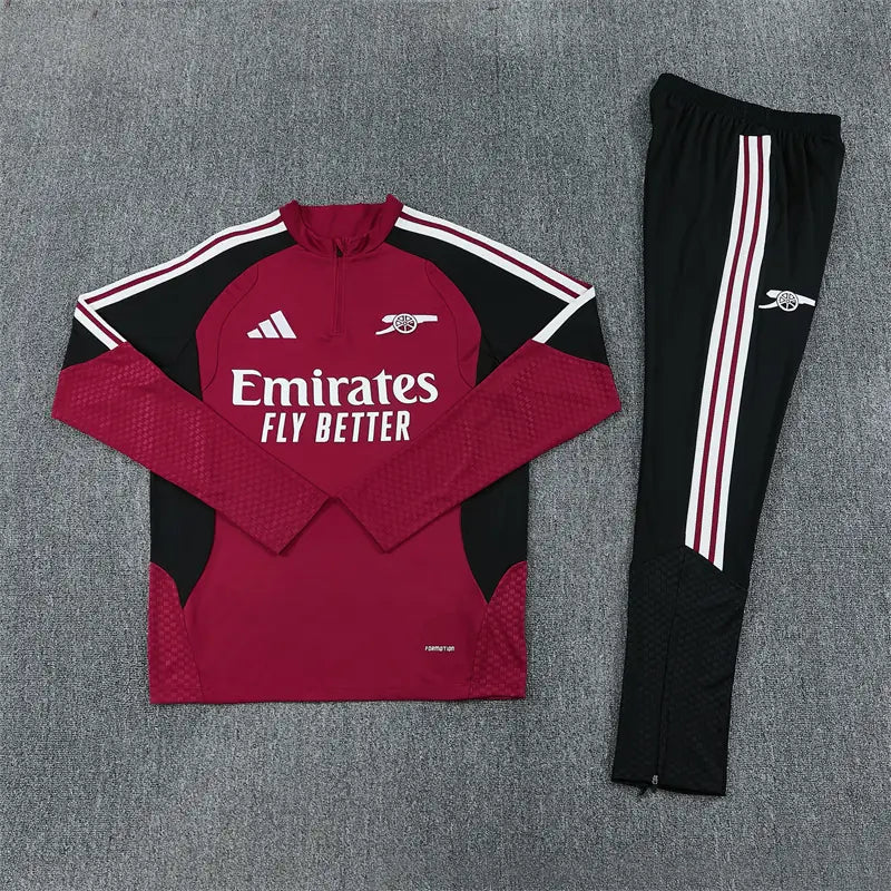 Tuta Half-zip Arsenal 26/27 Uomo Rosso Bordeaux e Nero | Tuta da Calcio