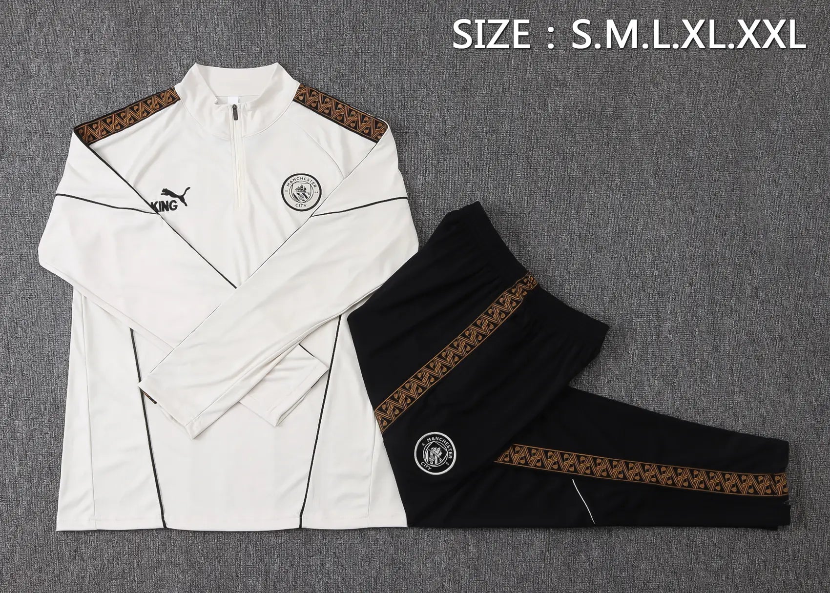 Tuta Half-zip Manchester City 26/27 Uomo Bianco e Nero | Tuta da Calcio