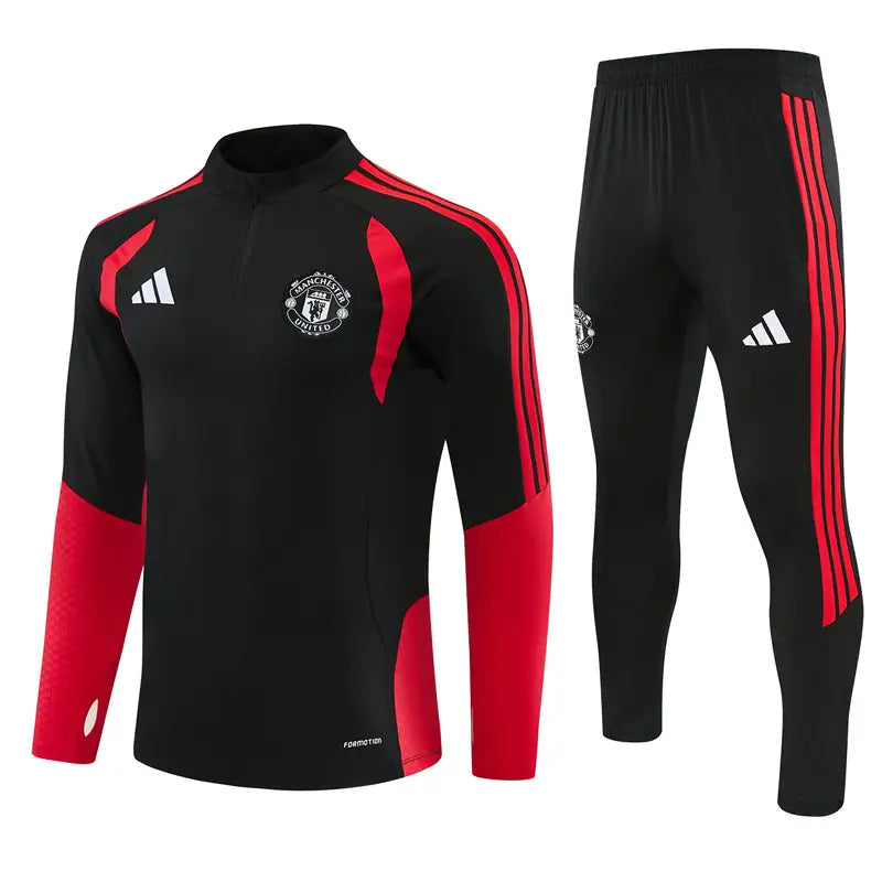 Tuta Half-zip Manchester United 26/27 Uomo Nero e Rosso | Tuta da Calcio