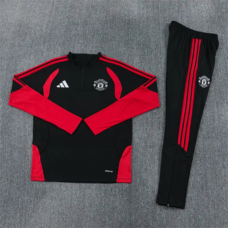 Tuta Half-zip Manchester United 26/27 Uomo Nero e Rosso | Tuta da Calcio