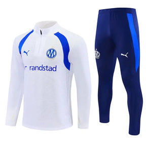 Tuta Half-zip Marseille 26/27 Uomo Bianco e Blu Navy | Tuta da Calcio