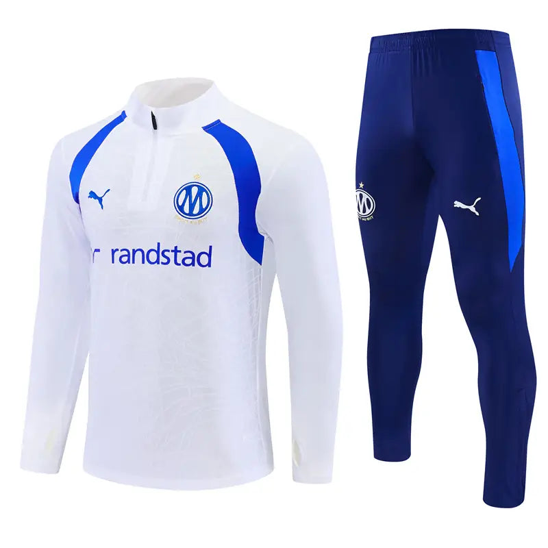 Tuta Half-zip Marseille 26/27 Uomo Bianco e Blu Navy | Tuta da Calcio