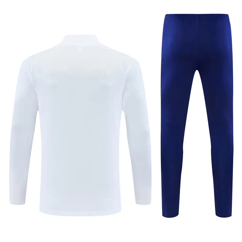 Tuta Half-zip Marseille 26/27 Uomo Bianco e Blu Navy | Tuta da Calcio