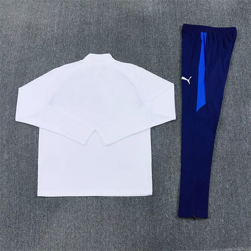 Tuta Half-zip Marseille 26/27 Uomo Bianco e Blu Navy | Tuta da Calcio