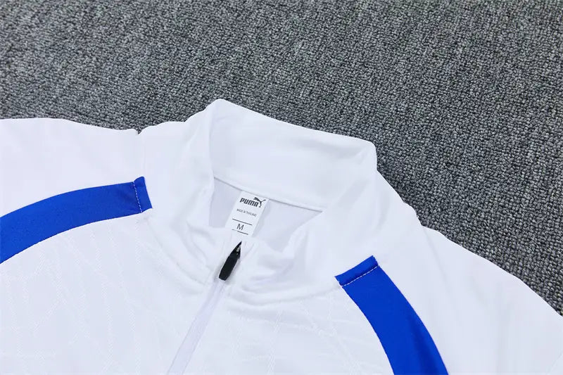 Tuta Half-zip Marseille 26/27 Uomo Bianco e Blu Navy | Tuta da Calcio