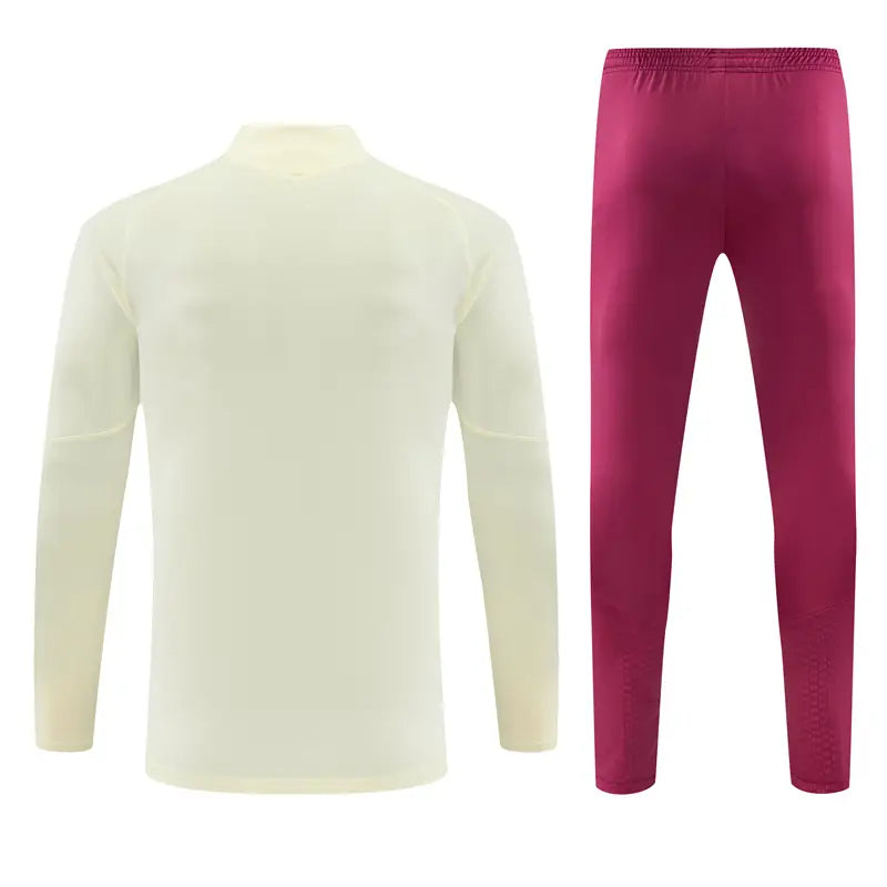 Tuta Half-zip Real Madrid 26/27 Uomo Beige e Bordeaux | Tuta da Calcio