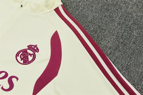 Tuta Half-zip Real Madrid 26/27 Uomo Beige e Bordeaux | Tuta da Calcio