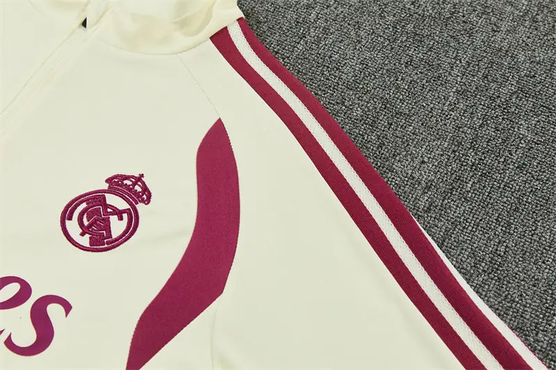 Tuta Half-zip Real Madrid 26/27 Uomo Beige e Bordeaux | Tuta da Calcio