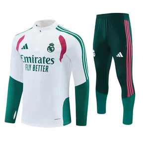Tuta Half-zip Real Madrid 26/27 Uomo Bianco e Verde | Tuta da Calcio