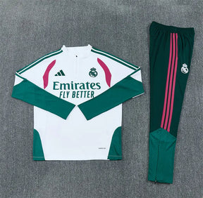 Tuta Half-zip Real Madrid 26/27 Uomo Bianco e Verde | Tuta da Calcio